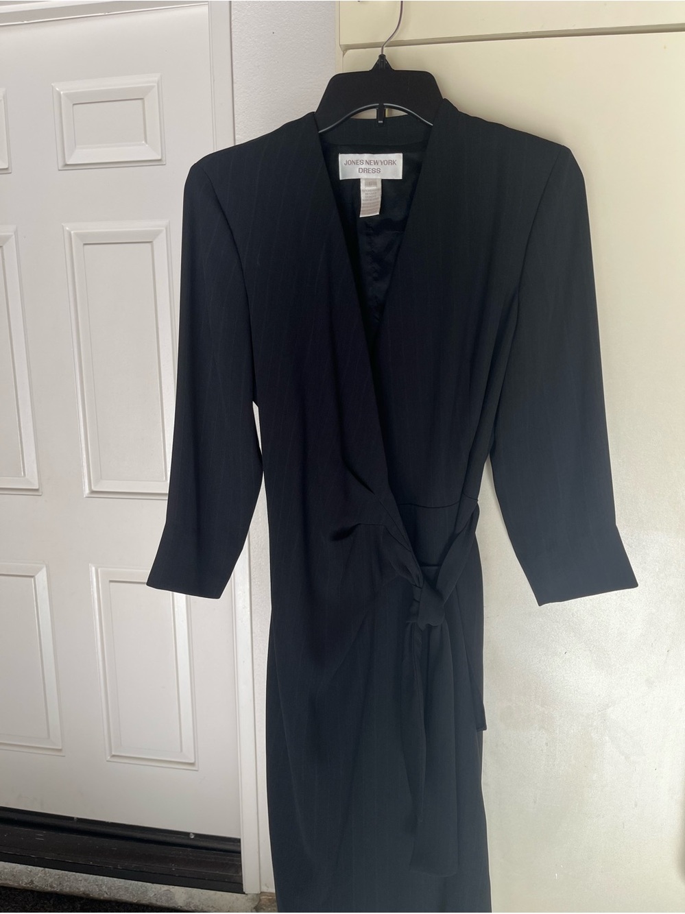 Jones New York Black Long-Sleeve Wrap Dress
